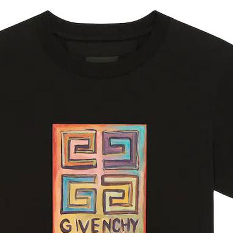 (Women) GIVENCHY Josh Smith  Slim Fit Logo Print Black Crewneck T-Shirt. BW707Y3Z96-001 圖 7