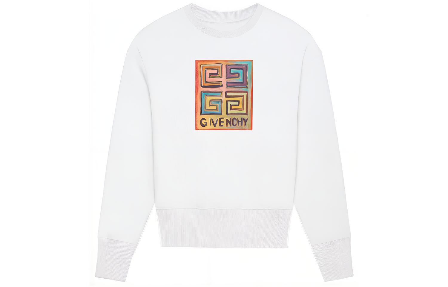 (Women) GIVENCHY x Josh Smith SS22  Logo Print Crewneck Sweatshirt White BWJ0213Z96-100