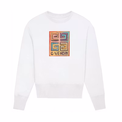 (Women) GIVENCHY Josh Smith SS22 Logo Print Crewneck Sweatshirt White BWJ0213Z96-100