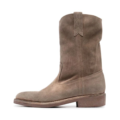 (W) Golden Goose 'Grey Suede Biker Boots'