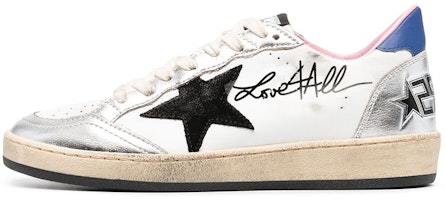 (Women) Golden Goose Ball Star 'Distressed White Black Blue' GWF00117.F000267.80267 (Women) Golden Goose Ball Star 'Distressed White Black Blue' GWF00117.F000267.80267