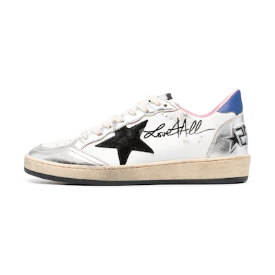 (W) Golden Goose Ball Star 'Distressed White Black Blue'