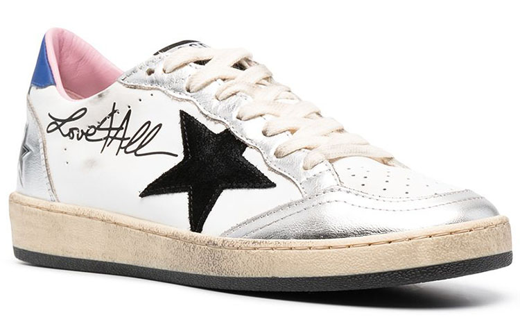 Lookbook (Women) Golden Goose Ball Star 'Distressed White Black Blue' GWF00117.F000267.80267