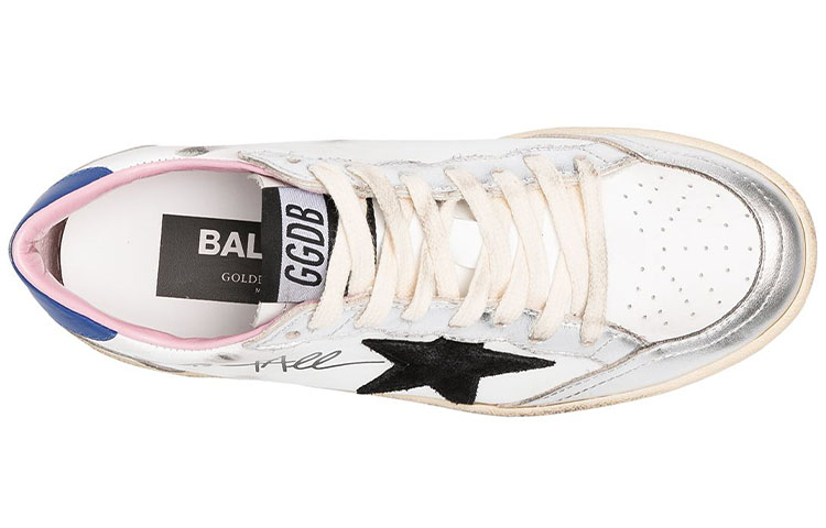 Purchase (Women) Golden Goose Ball Star 'Distressed White Black Blue' GWF00117.F000267.80267
