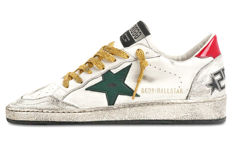 (Women) Golden Goose Ball Star 'Distressed White Yellow' GWF00117.F001436.10583