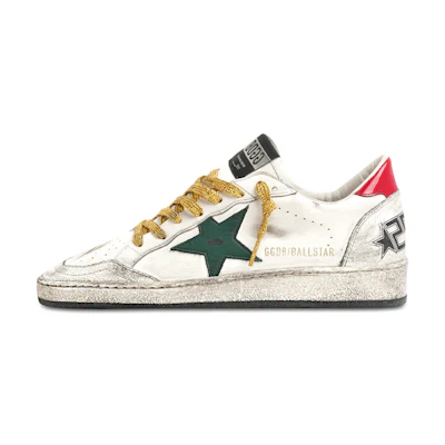 (W) Golden Goose Ball Star 'Distressed White Yellow'