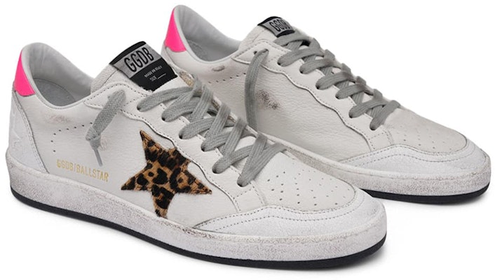 (W) Golden Goose Ball Star 'Bintang Leopard Putih Ekor Pink' G36WS592.A34 Order (W) Golden Goose Ball Star 'Bintang Leopard Putih Ekor Pink' G36WS592.A34