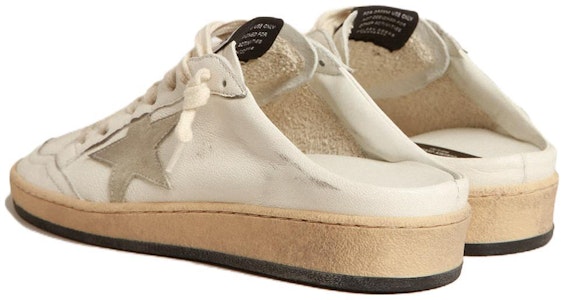Golden Goose 球星 皮革 休閒 包頭拖鞋 女款 淺灰色 Shop Golden Goose 球星 皮革 休閒 包頭拖鞋 女款 淺灰色