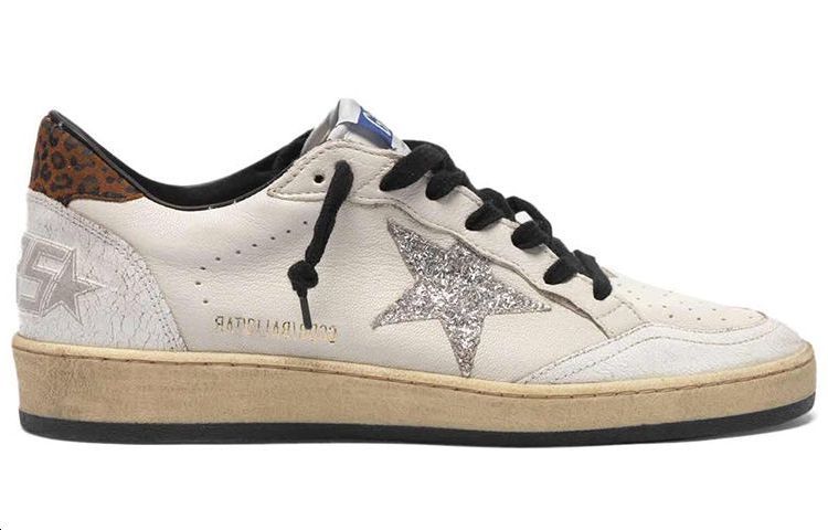 Order (Women) Golden Goose Ball Star 'White Leopard Distressed Sparkle Star' G35WS592.V3
