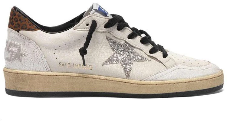 (Women) Golden Goose Ball Star 'White Leopard Distressed Sparkle Star' G35WS592.V3 Order (Women) Golden Goose Ball Star 'White Leopard Distressed Sparkle Star' G35WS592.V3