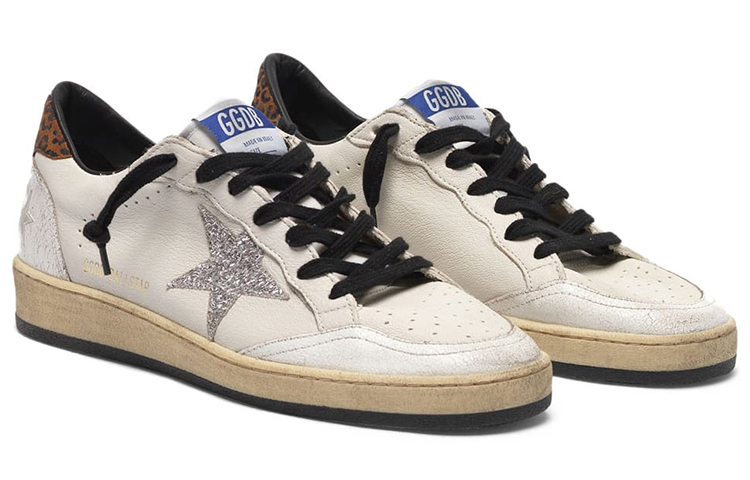 Lookbook (Women) Golden Goose Ball Star 'White Leopard Distressed Sparkle Star' G35WS592.V3