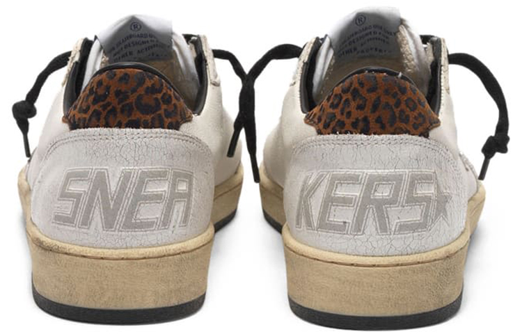 Purchase (Women) Golden Goose Ball Star 'White Leopard Distressed Sparkle Star' G35WS592.V3
