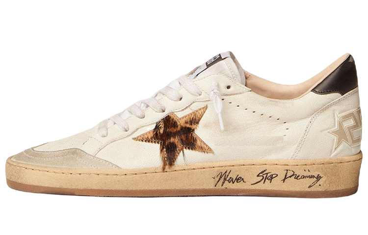 (Women) Golden Goose Ball Star Distressed White Low-Top Casual Sneakers. GWF00117.F002599.10920