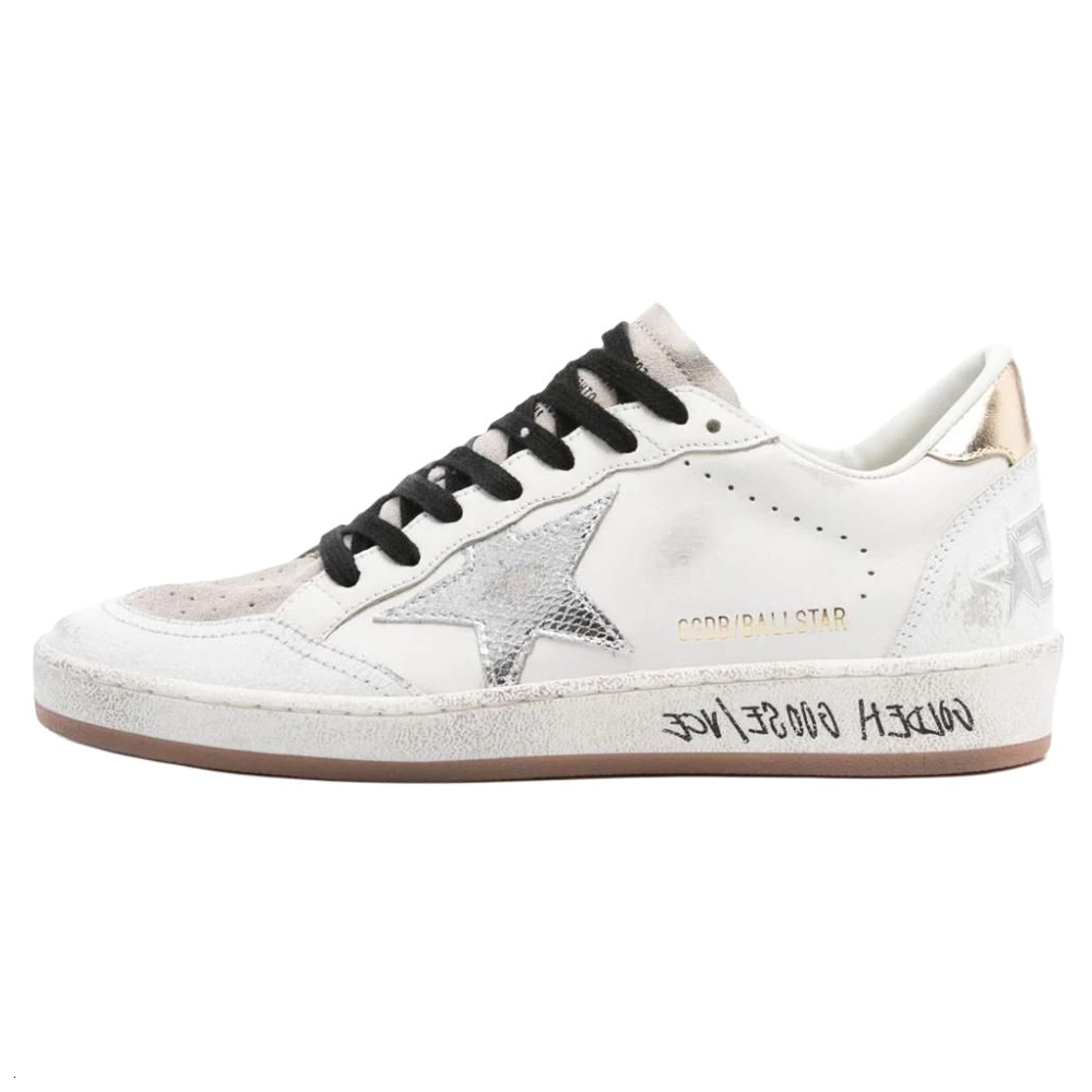 (Women) Golden Goose Ball Star Low-Top Sneakers White Leather Retro Style. GWF00117.F006124.10358 Shoes