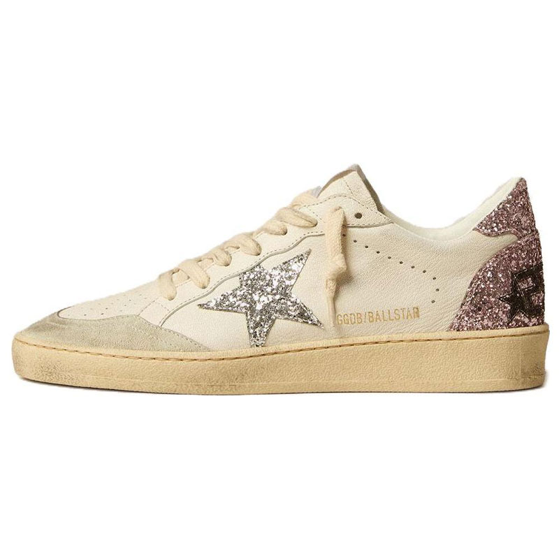 (Women) Golden Goose Ball Star Suede Low-Top White Sneakers for Women. GWF00117.F005238.80184