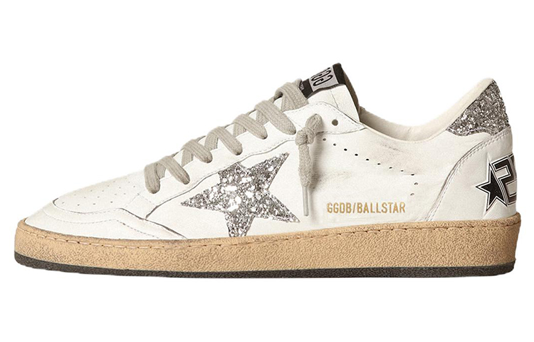 (Women) Golden Goose Ball Star White Silver Glitter GWF00117.F003773.11325