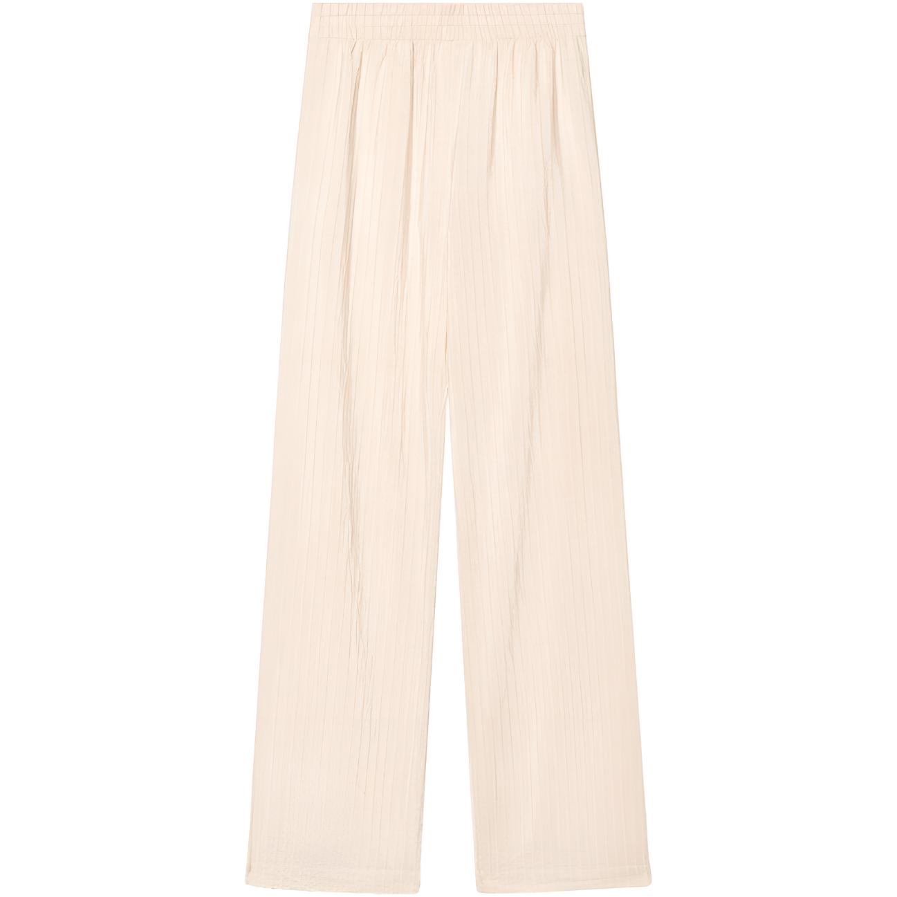 (Women) Golden Goose Beige Wide-Leg Pants with Star Jacquard and Stud Details GWP02028P00165615609