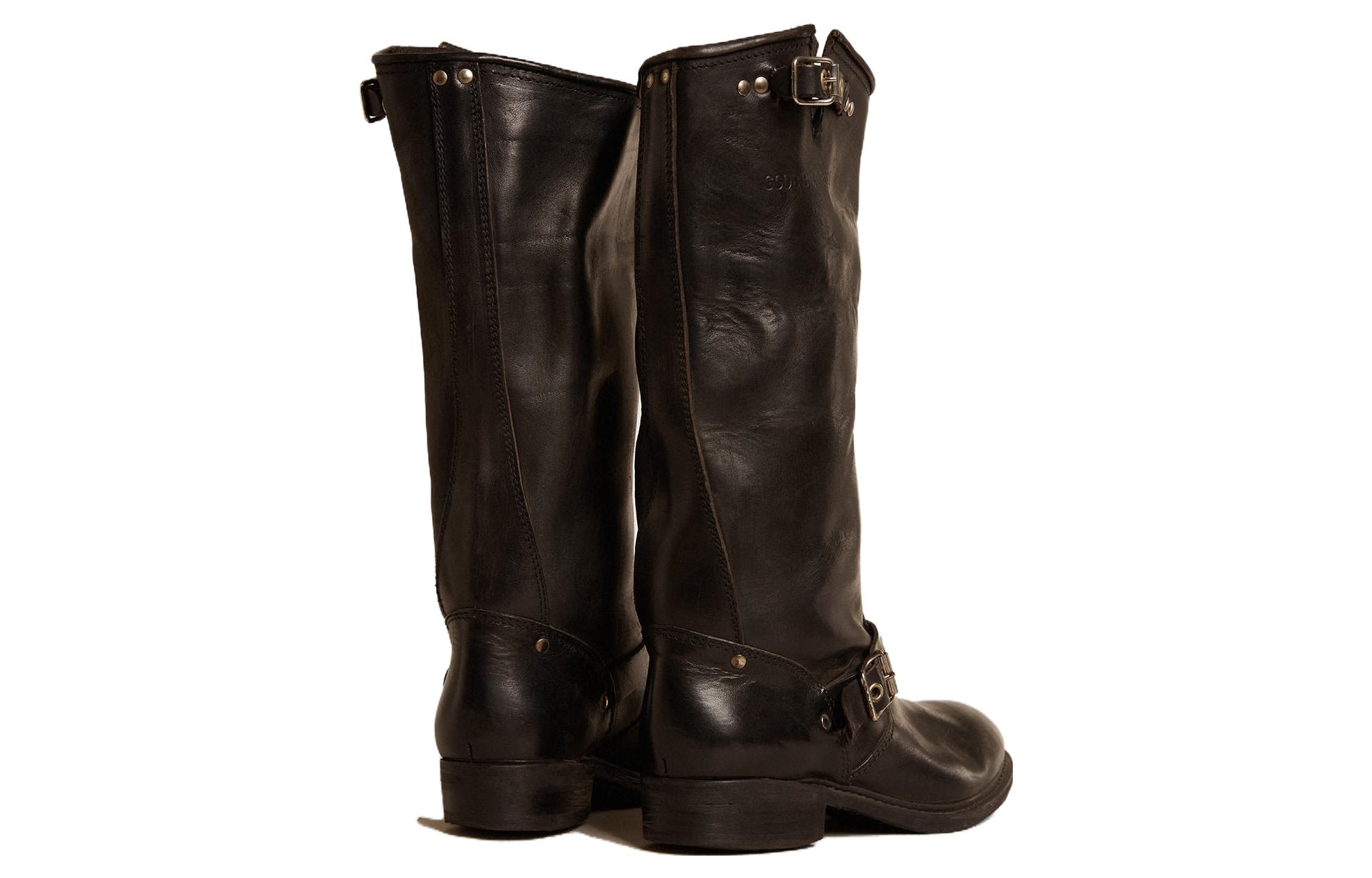 Shop (Women) Golden Goose Biker High 'Black Metal Buckle' GWF00614.F005057.90100