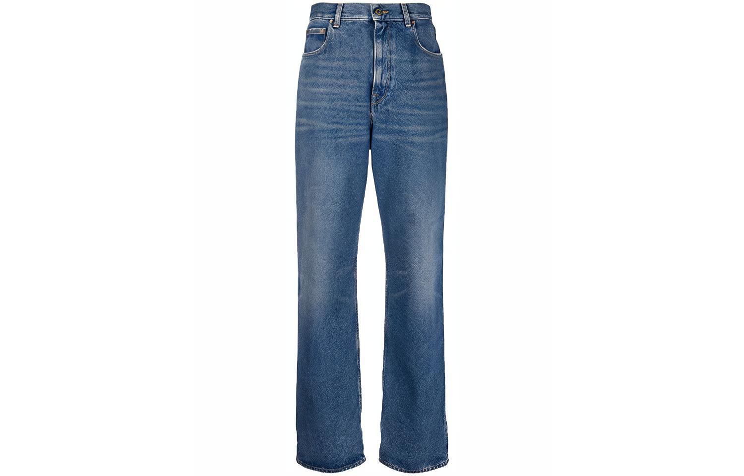 (Women) Golden Goose Blue Denim Jeans with Buttoned Pockets. GWP00844P000621