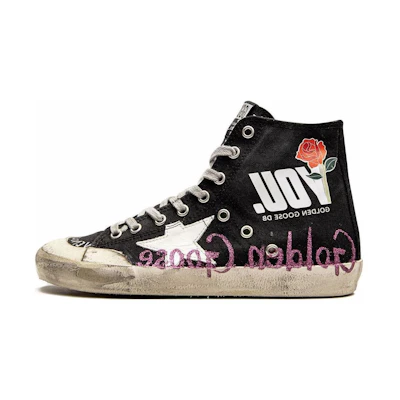 (W) Golden Goose Canvas High-Top 'Fashion Black'