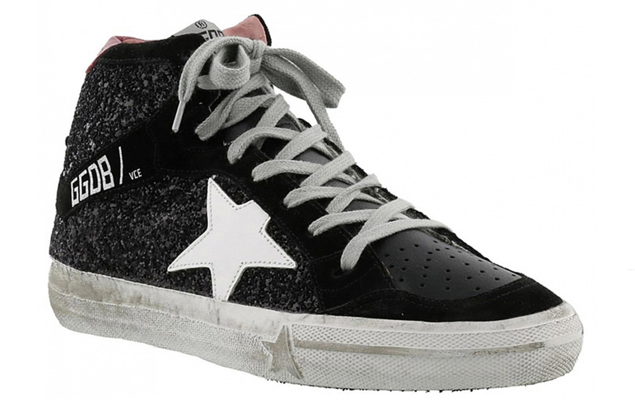 Lookbook (W) (Golden Goose Deluxe 女性) ハイトップスニーカー 'ブラックスパンコール' G32WS599.L7 G32WS599.L7
