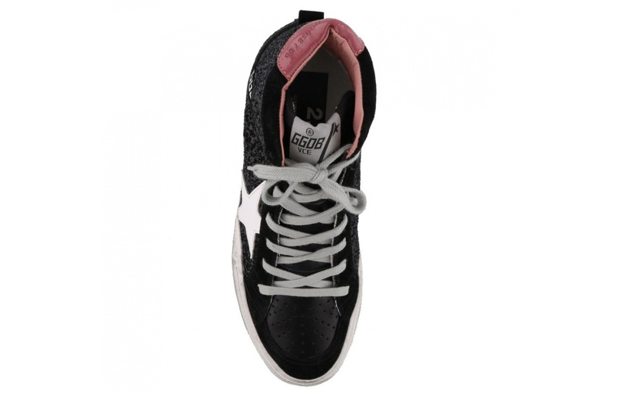 Shop (W) (Golden Goose Deluxe 女性) ハイトップスニーカー 'ブラックスパンコール' G32WS599.L7 G32WS599.L7