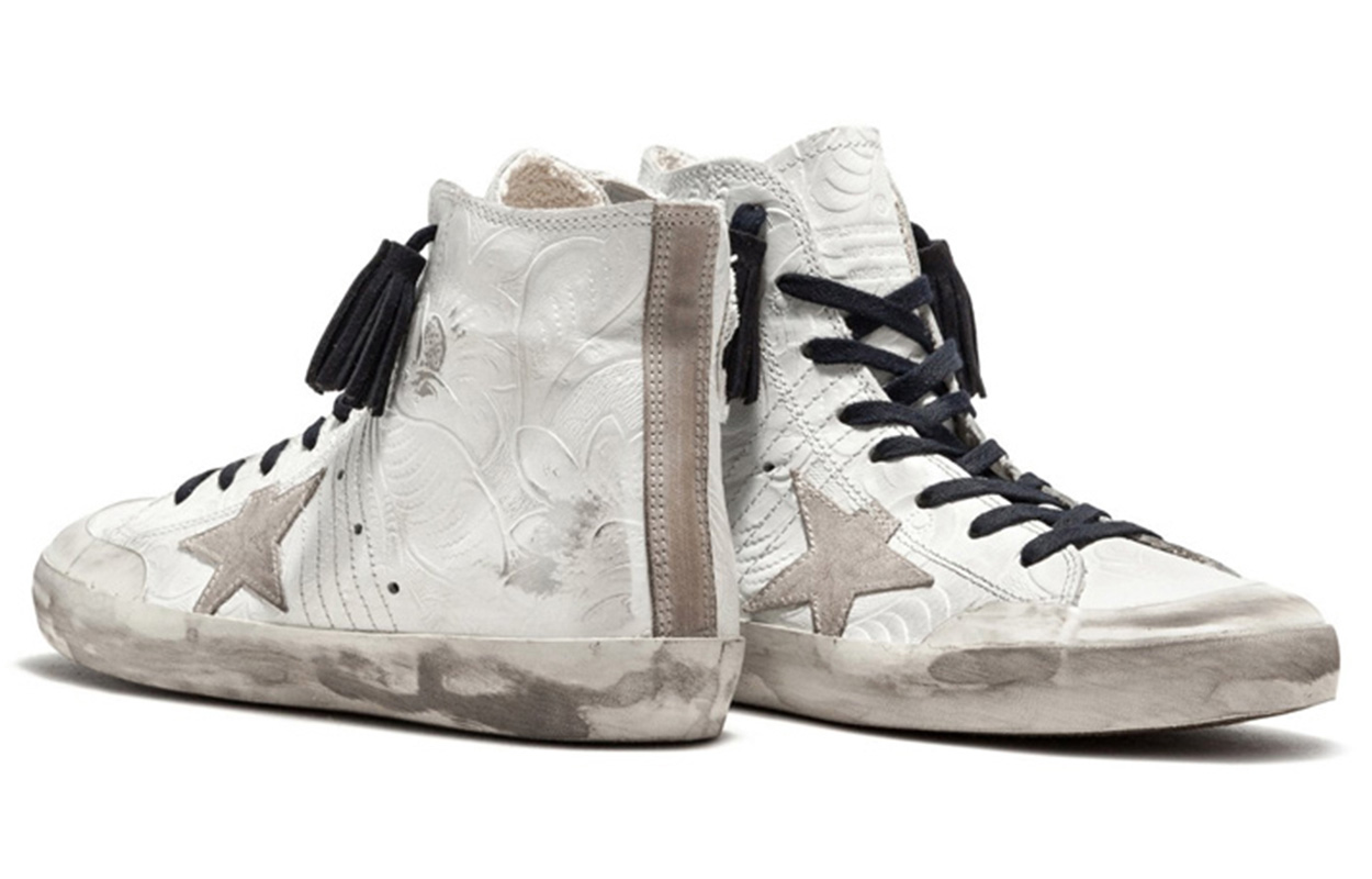 Shop (W) Golden Goose 豪华品牌低帮运动鞋 '白色小牛皮' G32WS591.TEX