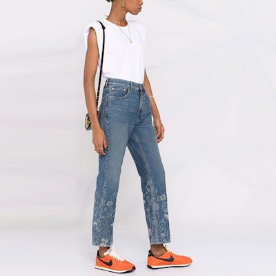 (W) Golden Goose Jeans Cortos Estampado Floral Mujer Azul GWP00843P00054350100 Shop (W) Golden Goose Jeans Cortos Estampado Floral Mujer Azul GWP00843P00054350100