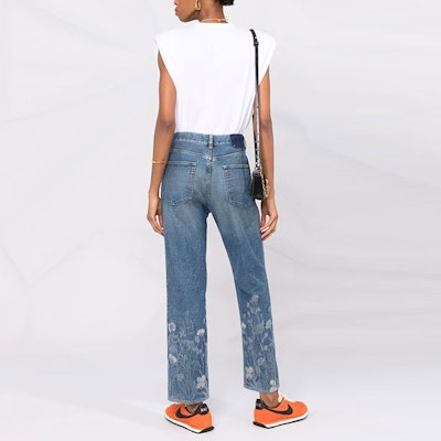(W) Golden Goose Jeans Cortos Estampado Floral Mujer Azul GWP00843P00054350100 Purchase (W) Golden Goose Jeans Cortos Estampado Floral Mujer Azul GWP00843P00054350100