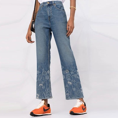 (W) Golden Goose Jeans Cortos Estampado Floral Mujer Azul GWP00843P00054350100 Details for (W) Golden Goose Jeans Cortos Estampado Floral Mujer Azul GWP00843P00054350100