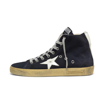 (W) Golden Goose Francy 'Black Distressed with White Star'