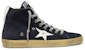 (W) Golden Goose Francy 'Hitam Usang dengan Bintang Putih' GCOWS591.N2