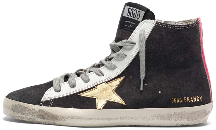 women-golden-goose-francy-black-pink-tail-with-gold-star-g35-ws-591-c32