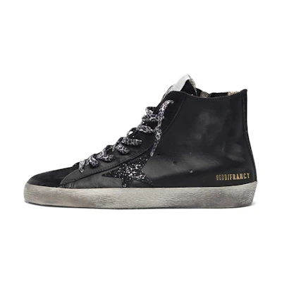 (W) Golden Goose Francy 'Black Star Detail'