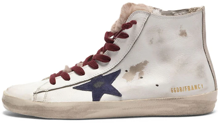 (W) Golden Goose Francy ''Blauer Stern Weißes Leder'' G35WS591.C31 Buy (W) Golden Goose Francy ''Blauer Stern Weißes Leder'' G35WS591.C31