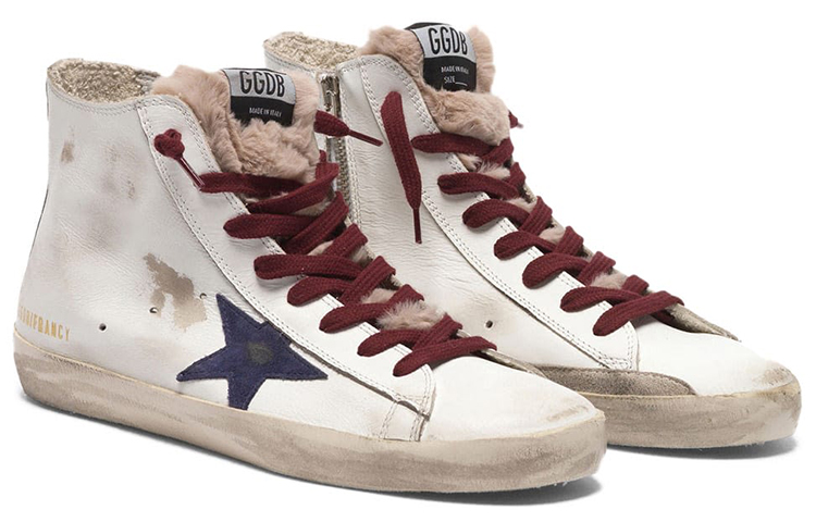 Order (W) Golden Goose Francy ''Blauer Stern Weißes Leder'' G35WS591.C31