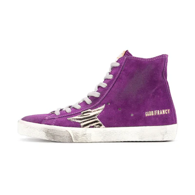 (W) Golden Goose Francy 'Distressed Purple High-Top'