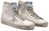 Order (W) Golden Goose Francy 'Kulit Putih Pudar dan Bintang Suede' GCOWS591.G3