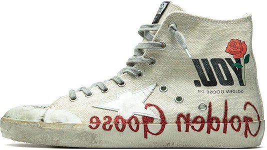 Golden Goose Francy 皮革帆布 時尚做舊 防滑 高筒 板鞋 女款 白色 Buy Golden Goose Francy 皮革帆布 時尚做舊 防滑 高筒 板鞋 女款 白色