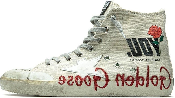 Golden Goose Francy 皮革帆布 時尚做舊 防滑 高筒 板鞋 女款 白色 Buy Golden Goose Francy 皮革帆布 時尚做舊 防滑 高筒 板鞋 女款 白色