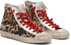 Order (W) Golden Goose Francy 'Corak Harimau Rambut Pony dengan Perincian Hitam' G36WS591.C44