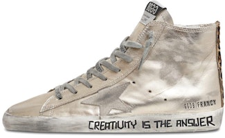 (Women) Golden Goose Francy 'Light Gold Letter High-Top' GWF00113.F001085.65131 (Women) Golden Goose Francy 'Light Gold Letter High-Top' GWF00113.F001085.65131
