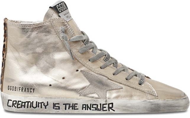 (Women) Golden Goose Francy 'Light Gold Letter High-Top' GWF00113.F001085.65131 Order (Women) Golden Goose Francy 'Light Gold Letter High-Top' GWF00113.F001085.65131