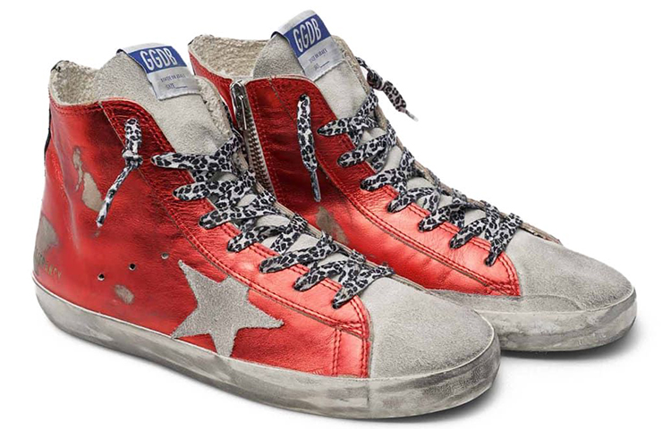 Order (W) Golden Goose Francy ''Rote Leopardenschnürsenkel'' Sneakers G36WS591.C69