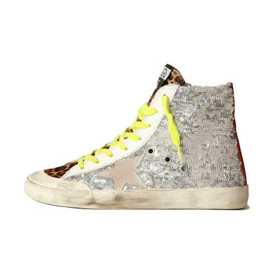 (W) Golden Goose Francy 'Silver High-Top'