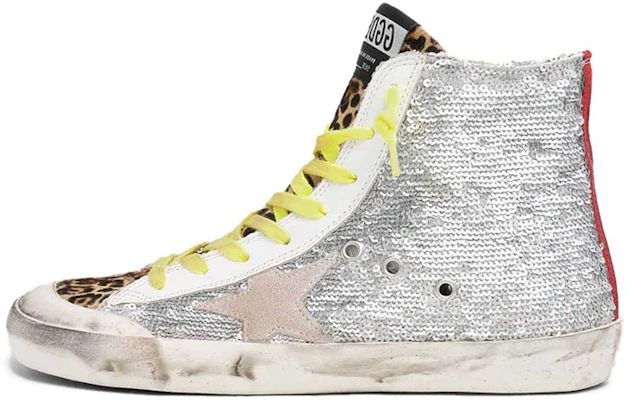 (W) Golden Goose Francy ''Paillettes Argento con Stampa Leopardo'' G36WS591.C76 Buy (W) Golden Goose Francy ''Paillettes Argento con Stampa Leopardo'' G36WS591.C76