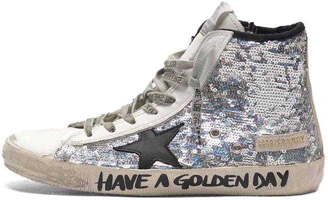 (Women) Golden Goose Francy 'Silver White Glitter Star' G36WS591.C47 Buy (Women) Golden Goose Francy 'Silver White Glitter Star' G36WS591.C47