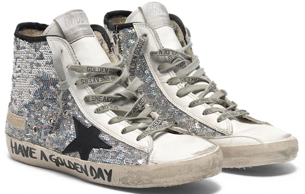 (W) Golden Goose Francy ''Silber Weiß Glitzer Stern'' G36WS591.C47 Order (W) Golden Goose Francy ''Silber Weiß Glitzer Stern'' G36WS591.C47
