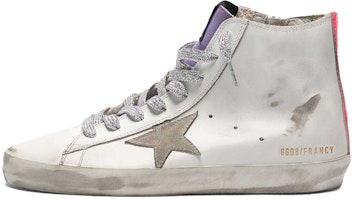 (Women) Golden Goose Francy 'White Pink Star Distressed' G36WS591.C43 (Women) Golden Goose Francy 'White Pink Star Distressed' G36WS591.C43