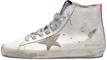 (Women) Golden Goose Francy 'White Pink Star Distressed' G36WS591.C43 (Women) Golden Goose Francy 'White Pink Star Distressed' G36WS591.C43